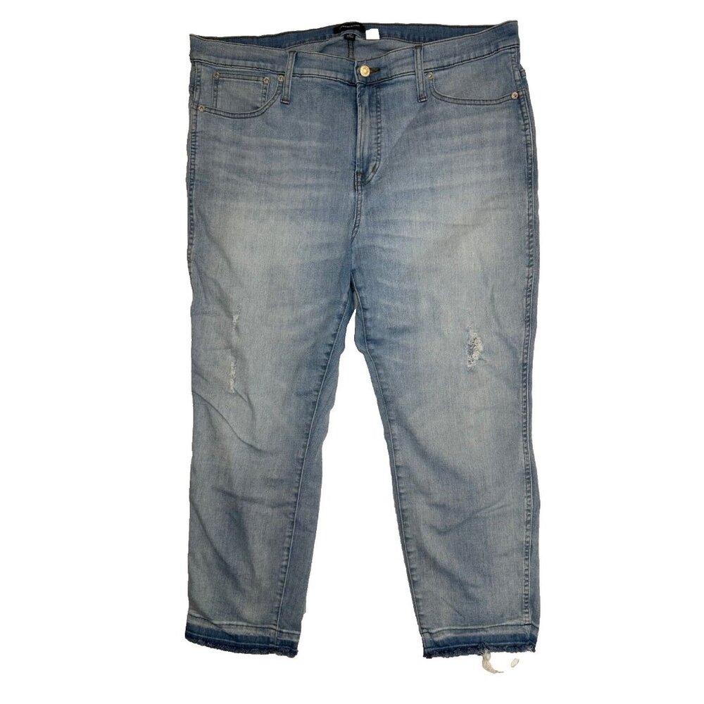 J. Crew Light Blue Distressed Cropped Jeans
